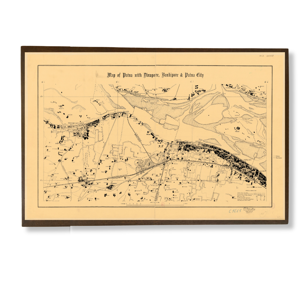 Map of Patna with Dinapur, Bankipur & Patna City ,1865