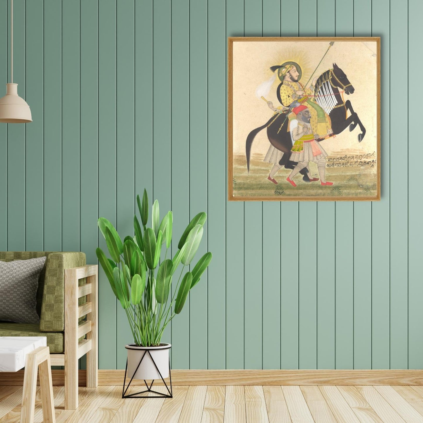 Maharana Sangram Singh riding a prized stallion