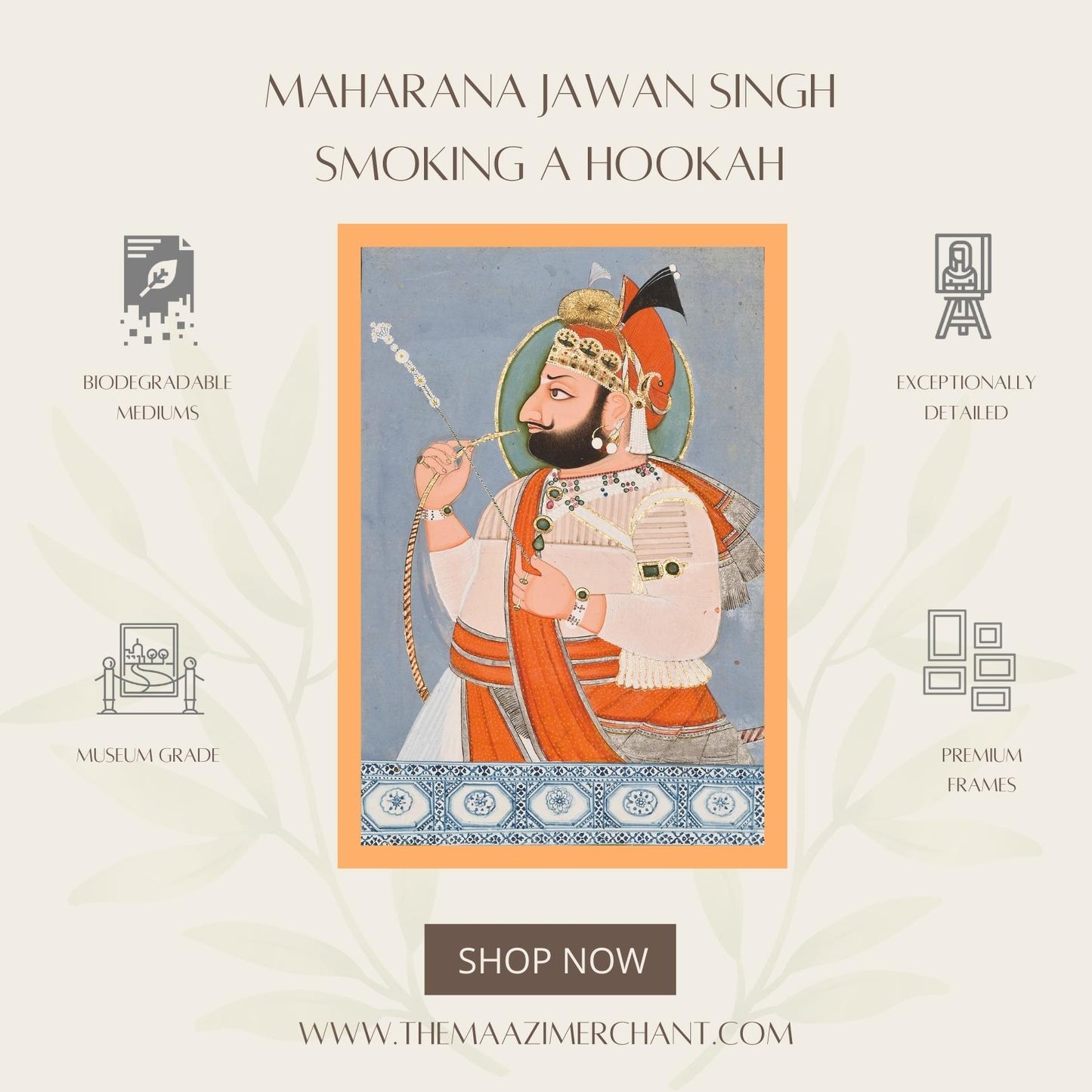 Maharana Jawan Singh smoking a hookah