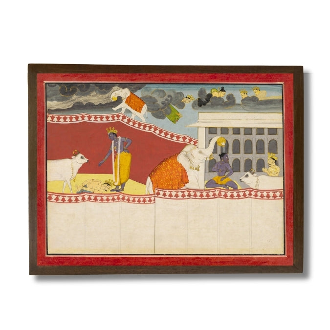 Krishna blessed by Indra's elephant, Airavat