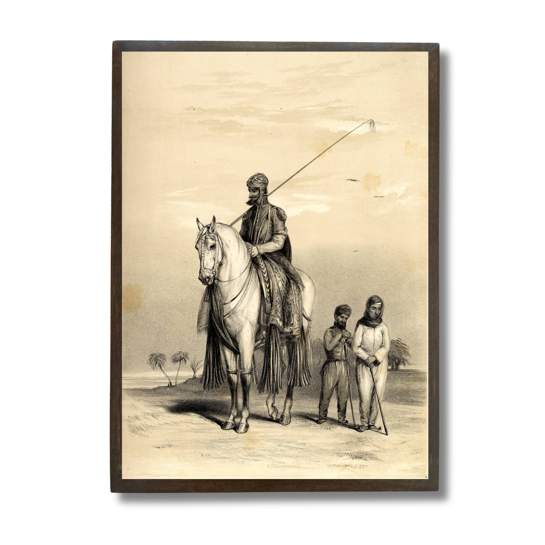 A guard of the Raja of Patiala and his dwarfs, 1844