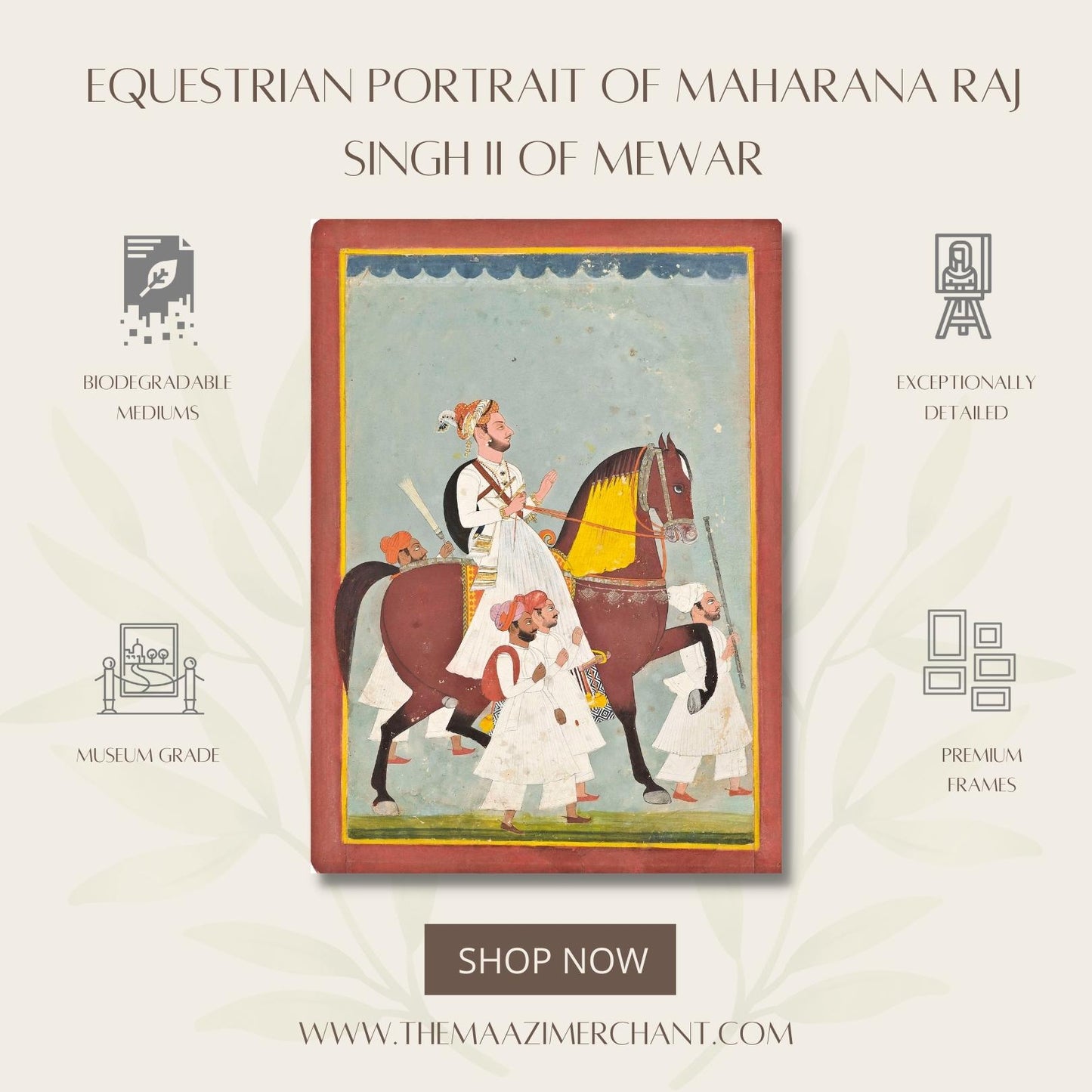 Equestrian portrait of Maharana Raj Singh II of Mewar