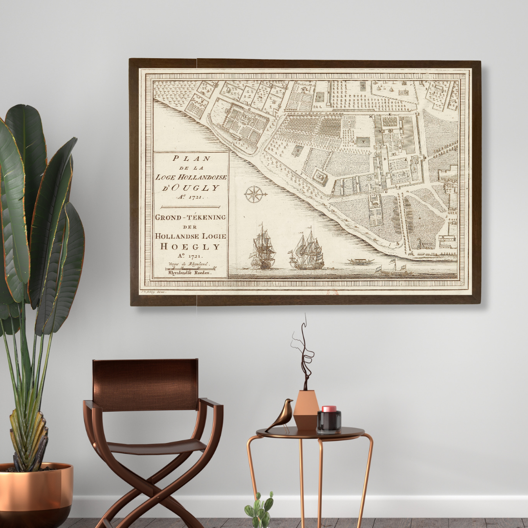 Dutch Map of Hoogly, 1721