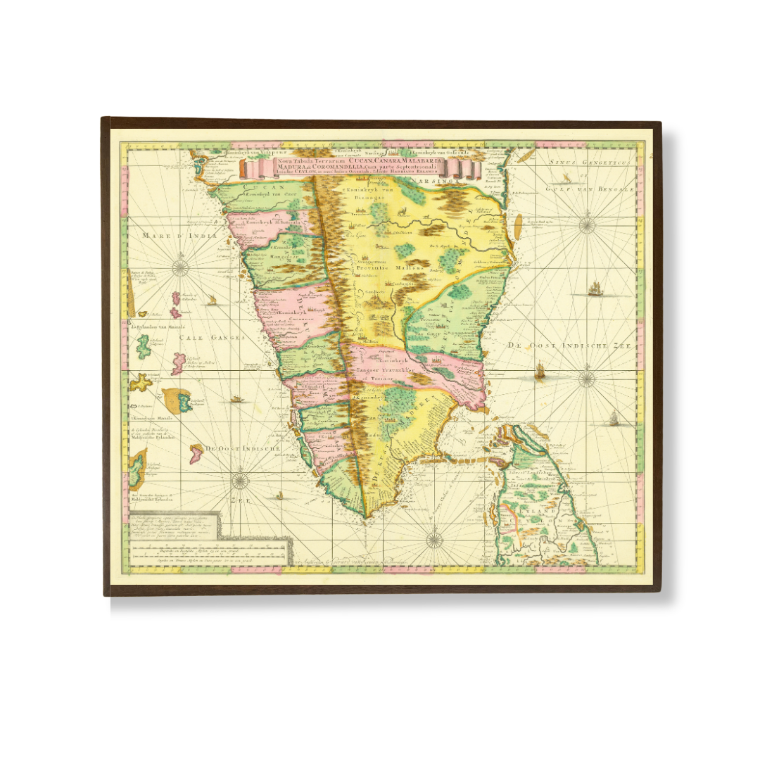 Dutch Maritime Map of India & Ceylon, 1720