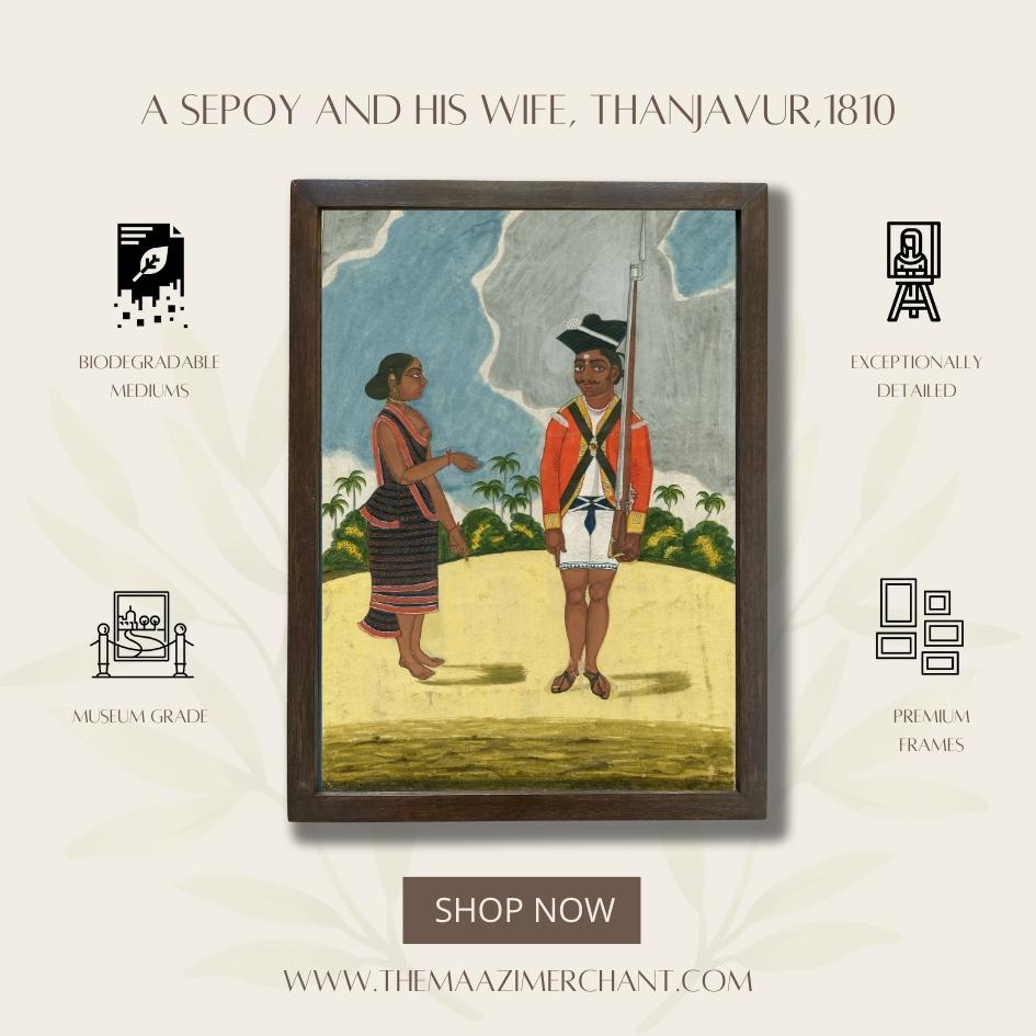 A Sepoy and his wife, Thanjavir, 1810