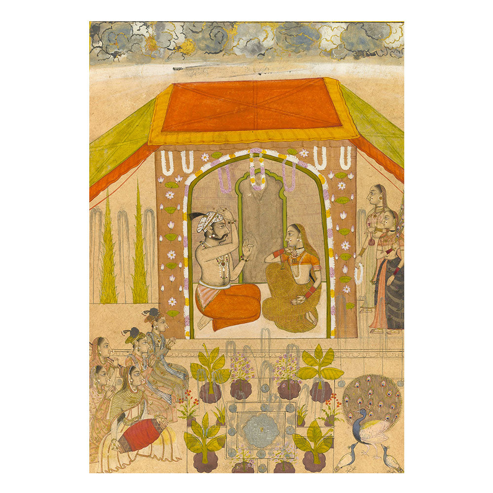 Maharana Amar Singh II with his consort