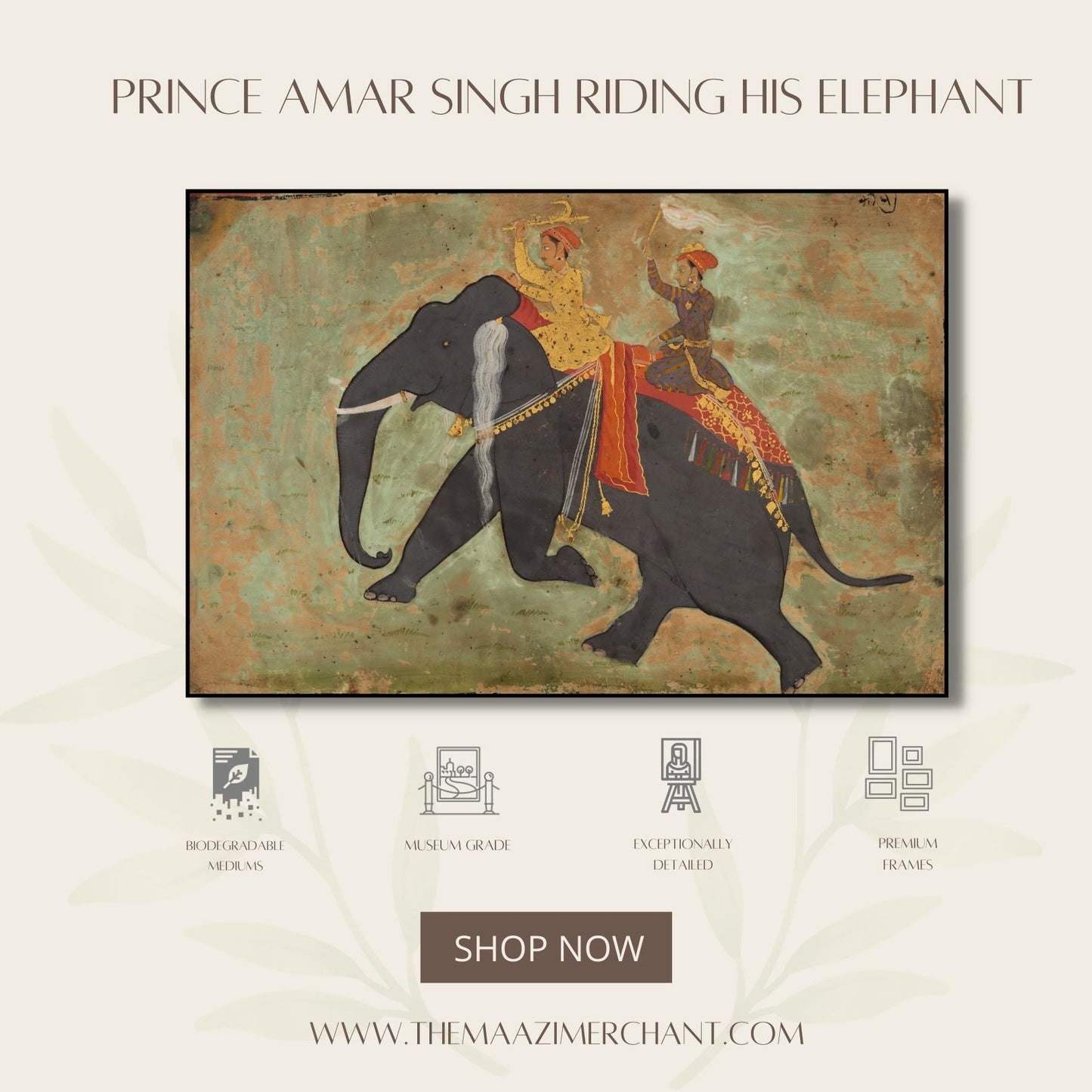 Prince Amar Singh riding his elephant