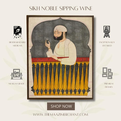 Sikh Noble sipping wine