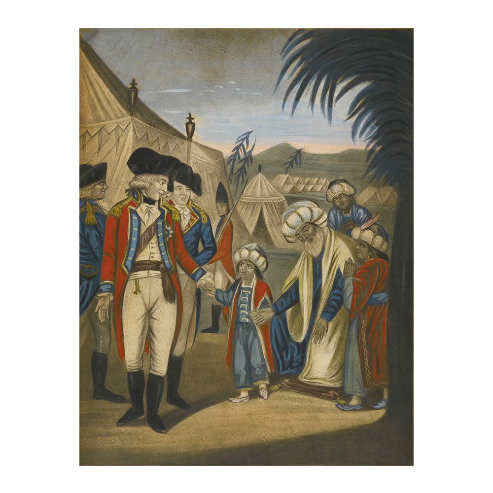 Cornwallis receiving sons of Tipu as hostages