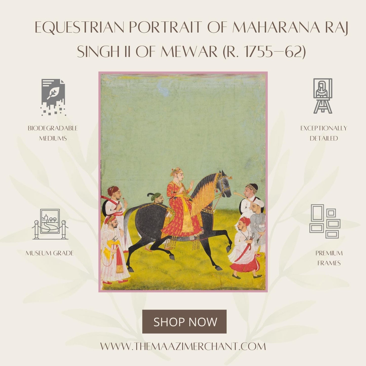 Equestrian Portrait of Maharana Raj Singh II of Mewar