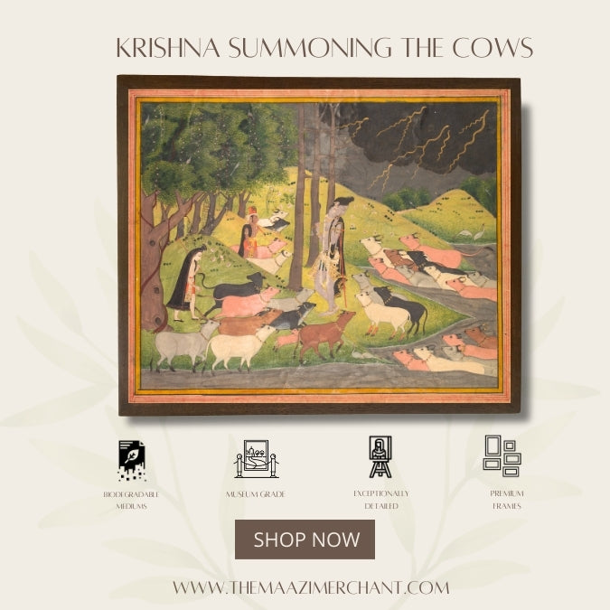 Krishna summoning the Cows