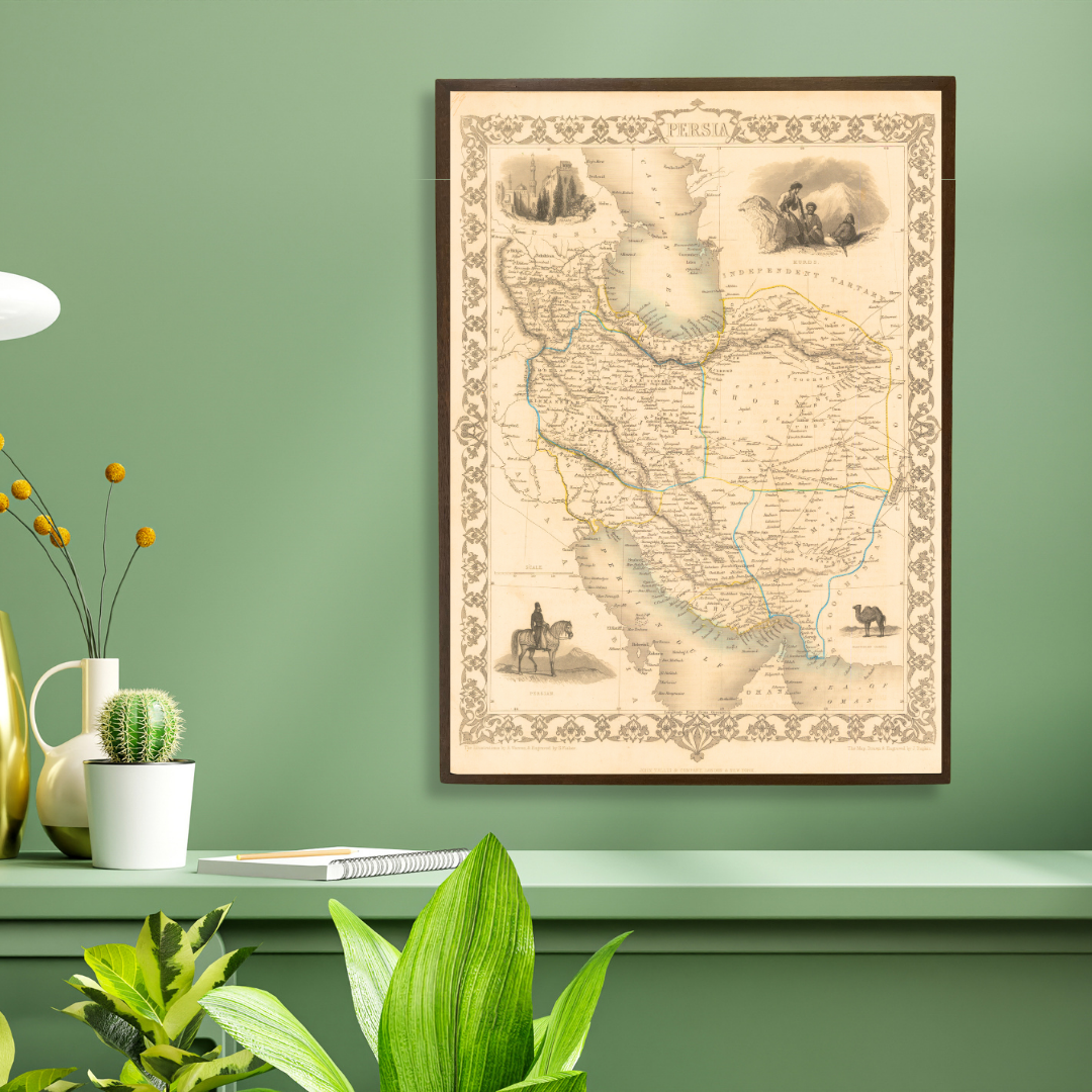 Antique Map of Persia, 1851