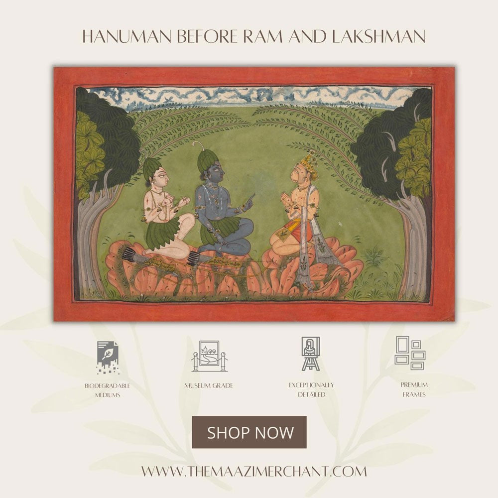 Hanuman Before Ram and Lakshman