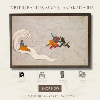 Vishnu battles Madhu and Kaitabha