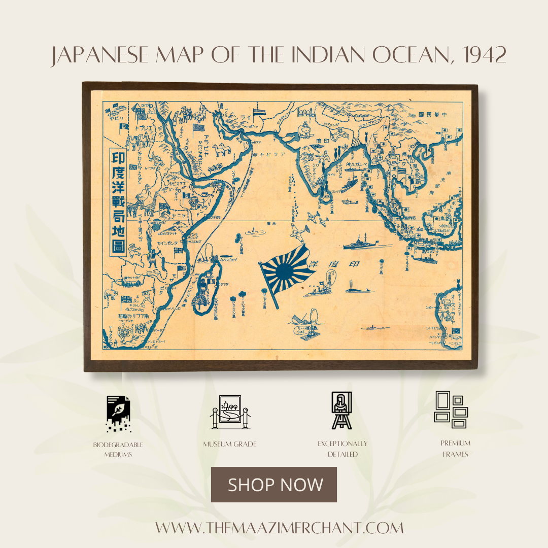 Japanese Map of the Indian Ocean, 1942