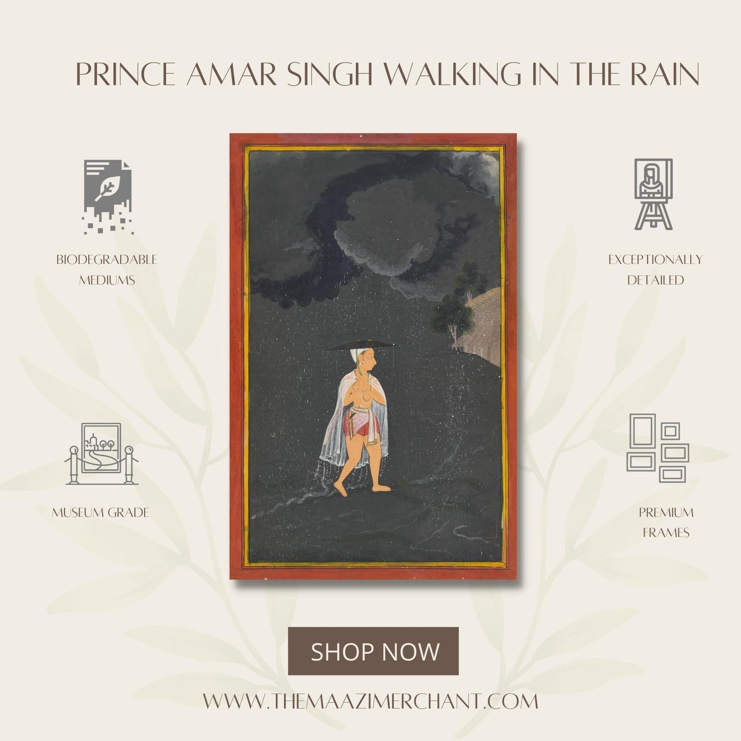 Prince Amar Singh walking in the rain