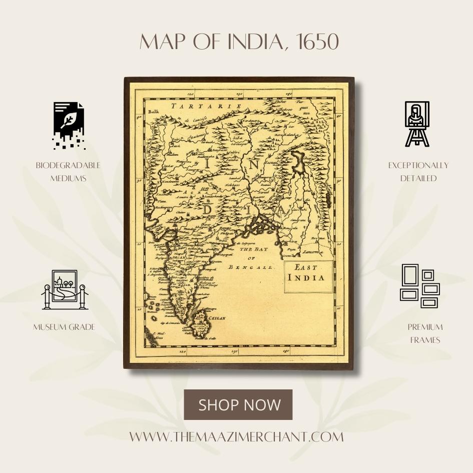 Map of India, 1650