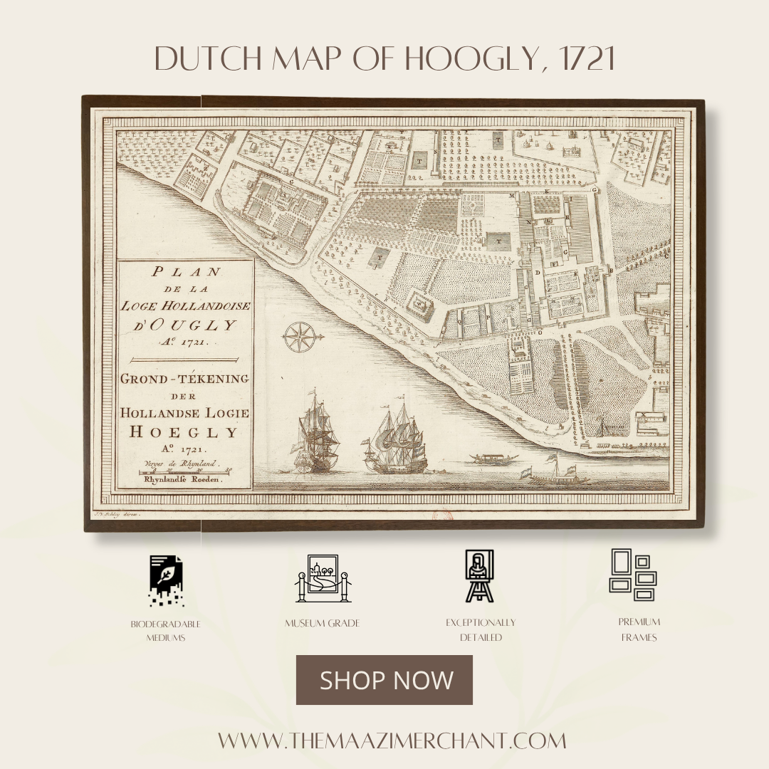 Dutch Map of Hoogly, 1721
