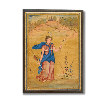 Female figure holding a four-stringed "Khuuchir" and a lotus