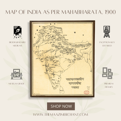 Map of India as per Mahabharata, 1900