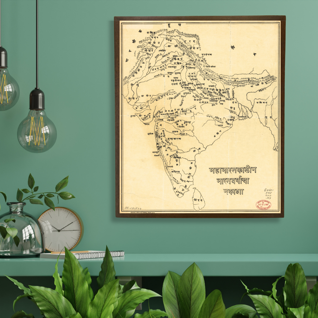Map of India as per Mahabharata, 1900
