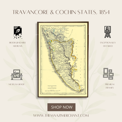 Travancore & Cochin States, 1854