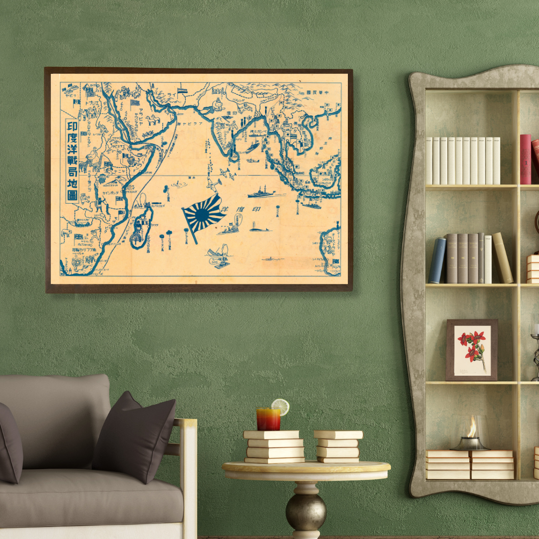 Japanese Map of the Indian Ocean, 1942