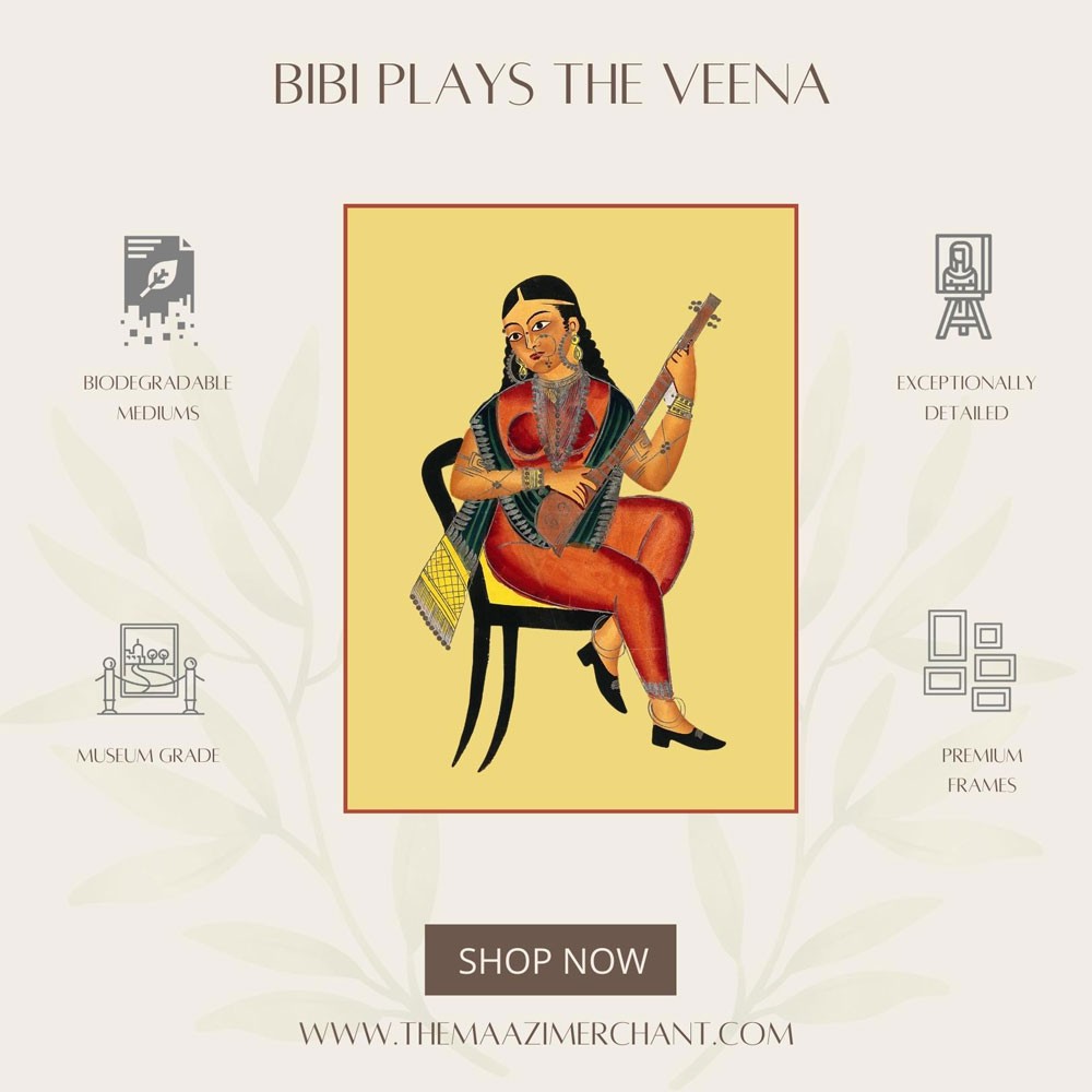 Bibi plays the veena