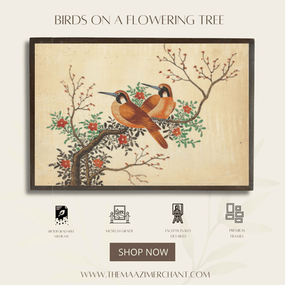 Birds on a flowering tree