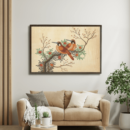 Birds on a flowering tree