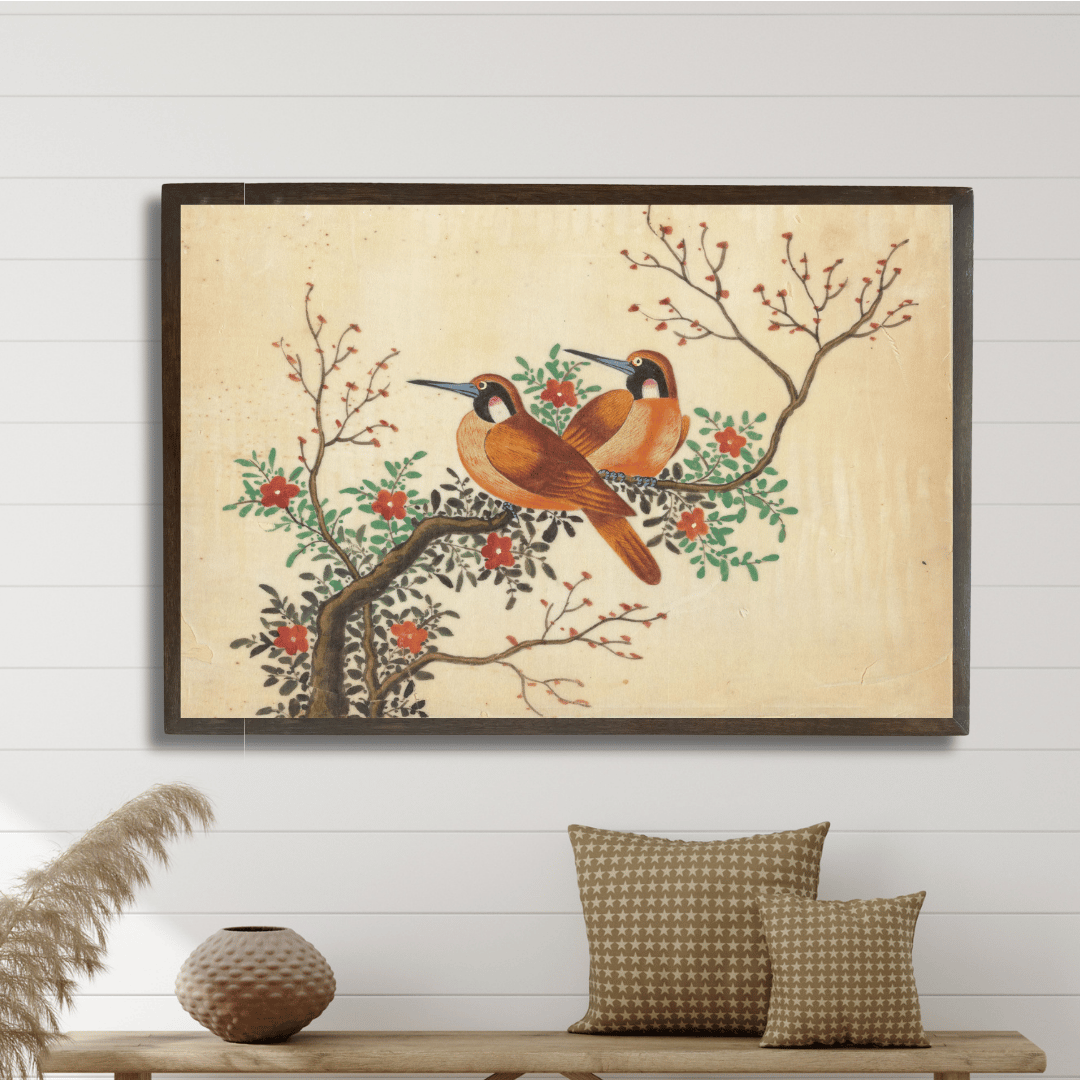 Birds on a flowering tree