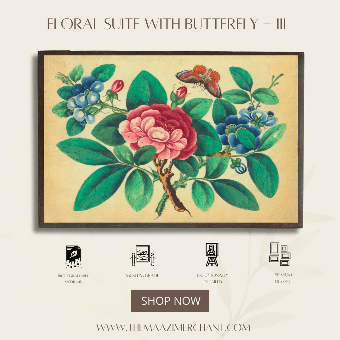 Floral suite with butterfly - III