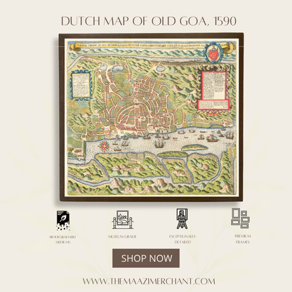 Dutch Map of Old Goa, 1690