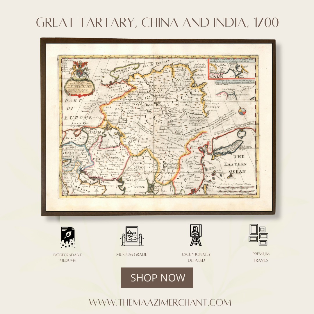 Great Tartary, China and India, 1700