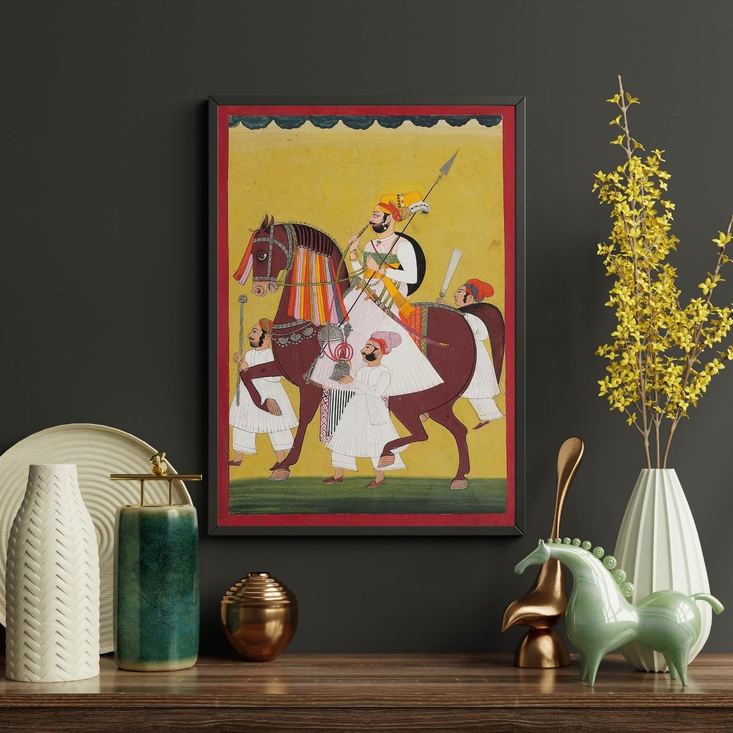 Equestrian portrait of Maharana Jawan Singh of mewar