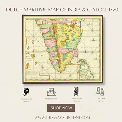 Dutch Maritime Map of India & Ceylon, 1720