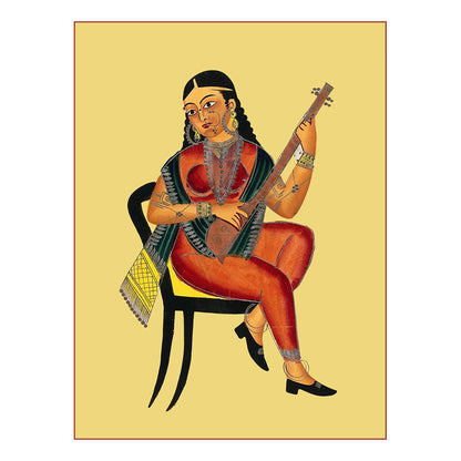 Bibi plays the veena