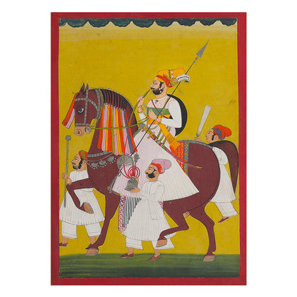 Equestrian portrait of Maharana Jawan Singh of mewar