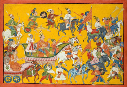 King Dasaratha and His Retinue Proceed to Rama's Wedding