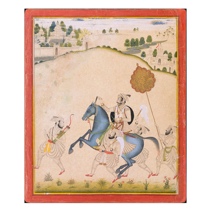 Maharana Amar Singh II riding a Jodhpur horse