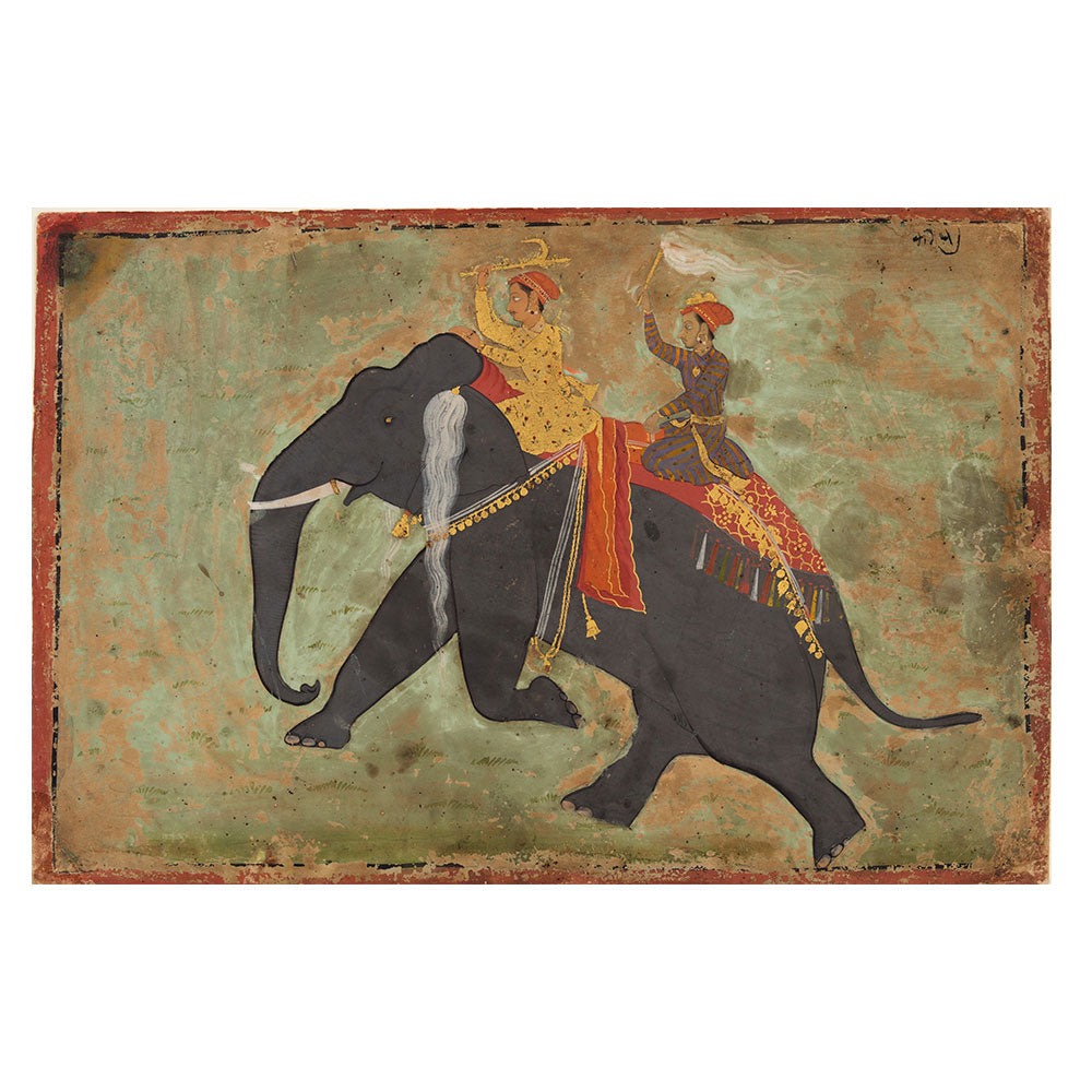 Prince Amar Singh riding his elephant