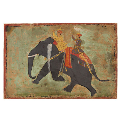 Prince Amar Singh riding his elephant