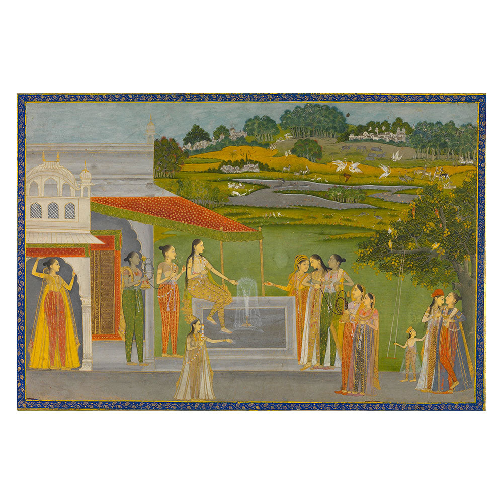 Princesses gather at a fountain in Farukhabad